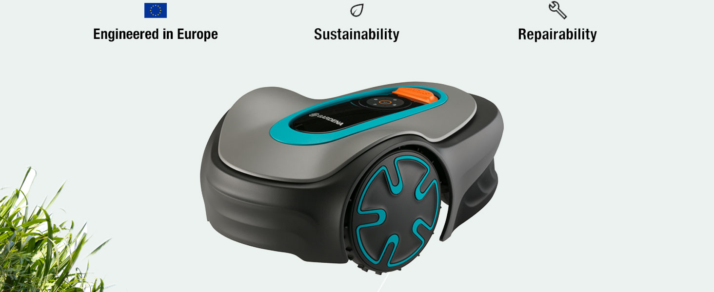 robot rasaerba, silenzioso, Gardena, sileno, giradino, sustainability, repairability