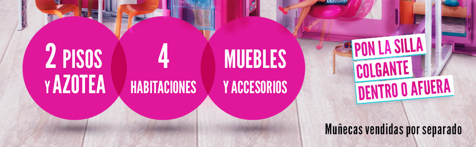 Barbie Supercasa, casa de mu&ntilde;ecas con accesorios