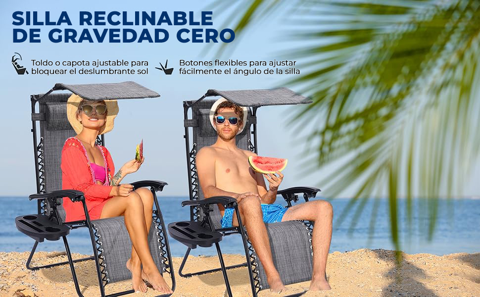 C&eacute;sped, silla, plegable, exterior, port&aacute;til, reclinable, campamento, playa, relajaci&oacute;n, patio