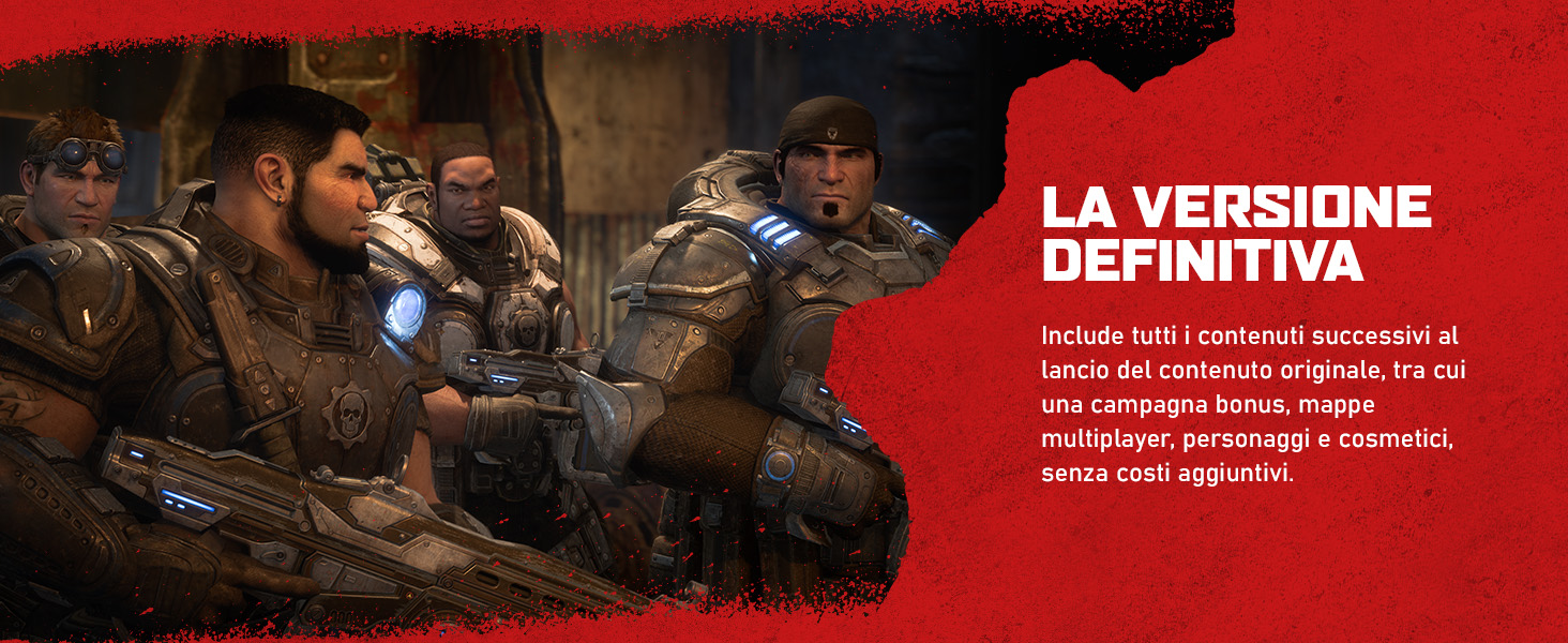 Screenshot del gameplay d'azione che mostra una scena di combattimento medievale con testo sovrapposto &laquo;LA VERSIONE DEFINITIVA&raquo; in banner rosso