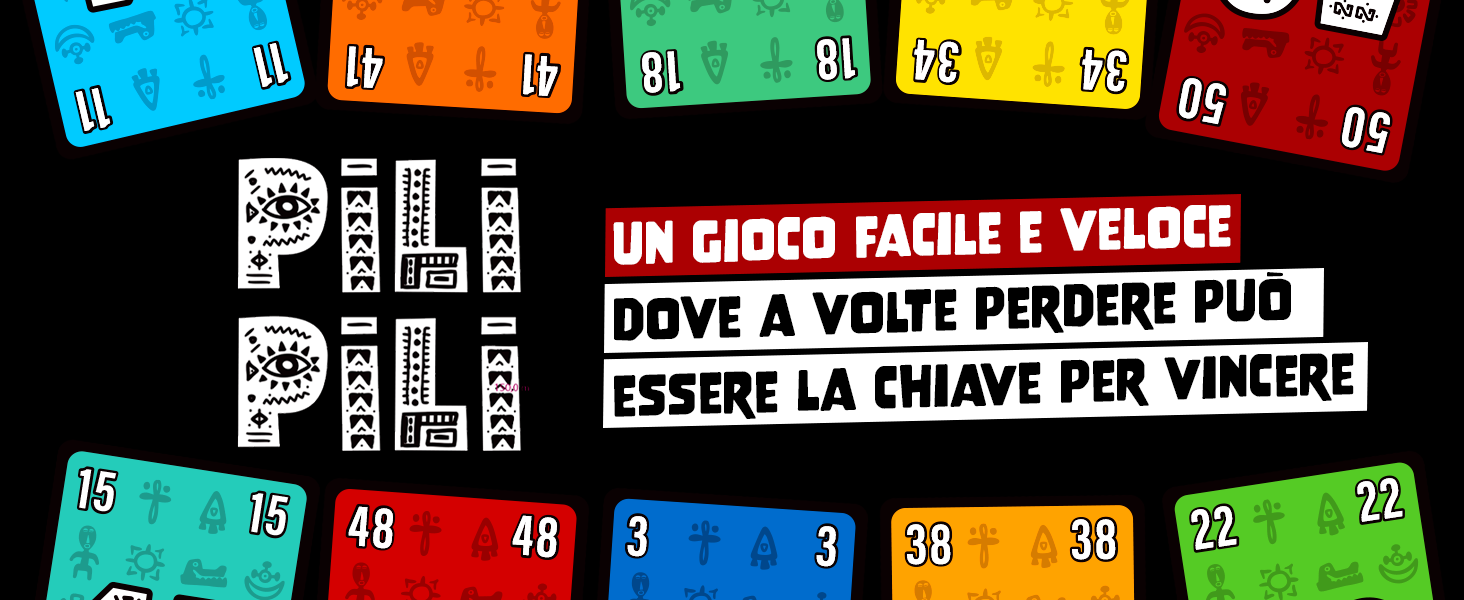 Il testo recita &laquo;UN GIOCO FACILE E VELOCE&raquo; e &laquo;DOVE A VOLTE PERDERE PU&Ograve; ESSERE LA CHIAVE PER VINCERE&raquo;. Tavolo da gioco colorato con quadrati numerati.