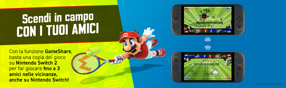 Il testo recita 'Scendi in campo CON I TUOI AMICI'. Pubblicit&agrave; di giochi per dispositivi mobili che mostra pi&ugrave; smartphone che mostrano schermate di partite di calcio/calcio con personaggi animati.