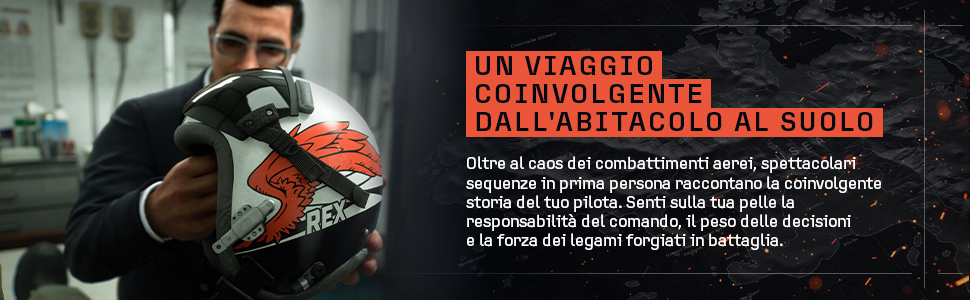 Il testo recita &laquo;IMBATTAGLIA COINVOLGENTE DALL'ASTUCCIO AL SUOLO&raquo; con testo descrittivo in italiano aggiuntivo di seguito. Uomo con in mano un trapano elettrico rosso e nero su uno sfondo urbano scuro che mostra il prodotto.