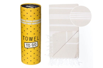 Towel To Go Telo Mare con Box Beige