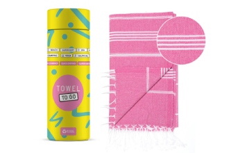 Towel To Go Telo Mare con Box Fucsia