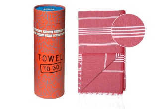 Towel To Go Telo Mare con Box Red