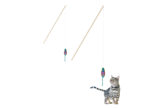 Set 2 Bacchette con Topo Gioco per Gatti