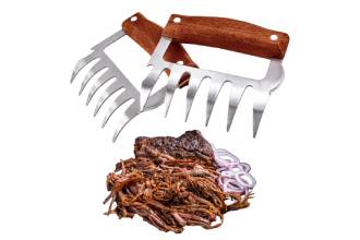 Juego de 2 pinzas de acero inoxidable para carne de barbacoa