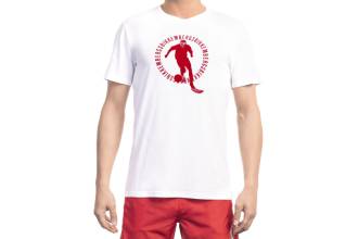 Bikkembergs Camiseta Blanca con Logo Rojo