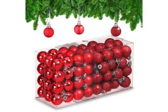 Set 96 Bolas de Navidad Rojas