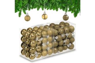 Set 96 Bolas Árbol Navidad Oro