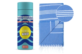 Towel To Go Telo Mare con Box Blu
