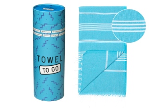 Towel To Go Telo Mare con Box Turquoise