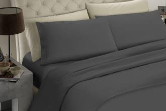 Completo Letto Matrimoniale Grigio Scuro