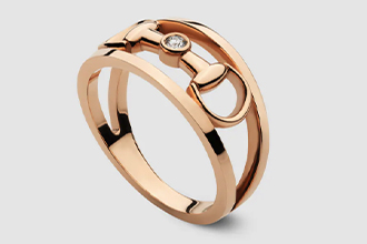 Gucci anillo diamante Horsebit 18k