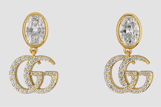 Gucci Pendientes GG Marmont cristales