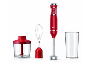 Mixer a Immersione 4 in 1 con Accessori Rosso