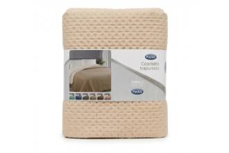 Copriletto Trapuntato Beige Chiaro