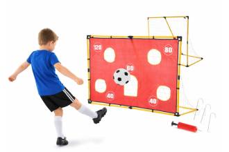 Porta da Calcio con Rete e Telo Bersaglio