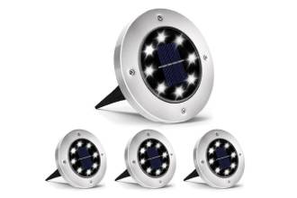 Set 4 Faretti LED Solare da Giardino