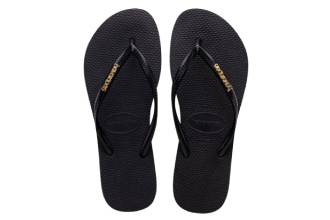 Havaianas SLIM Logo Metallic Black Donna