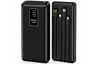 Power Bank 58000 mAh con Cavi Integrati