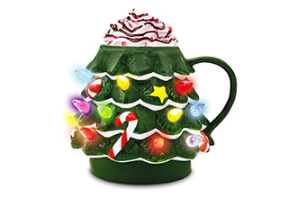 Taza navide&ntilde;a &aacute;rbol de Navidad luces LED