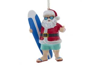 Adorno 3D Papa Noel Surfista
