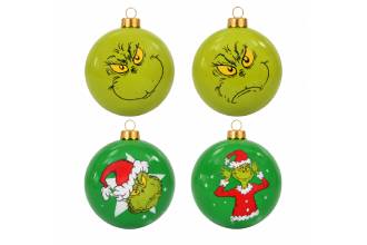 Set de 4 Bolas de Navidad El Grinch