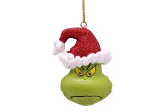 Colgante 3D del Grinch con Gorro de Papá Noel