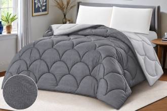 Trapunta Bicolor Grigio Scuro/Grigio Chiaro